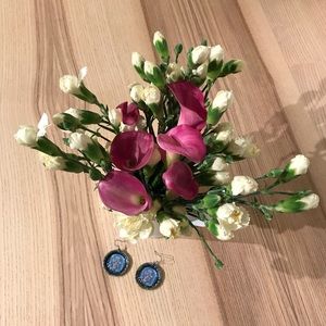 Blue Moon Handpainted Earrings